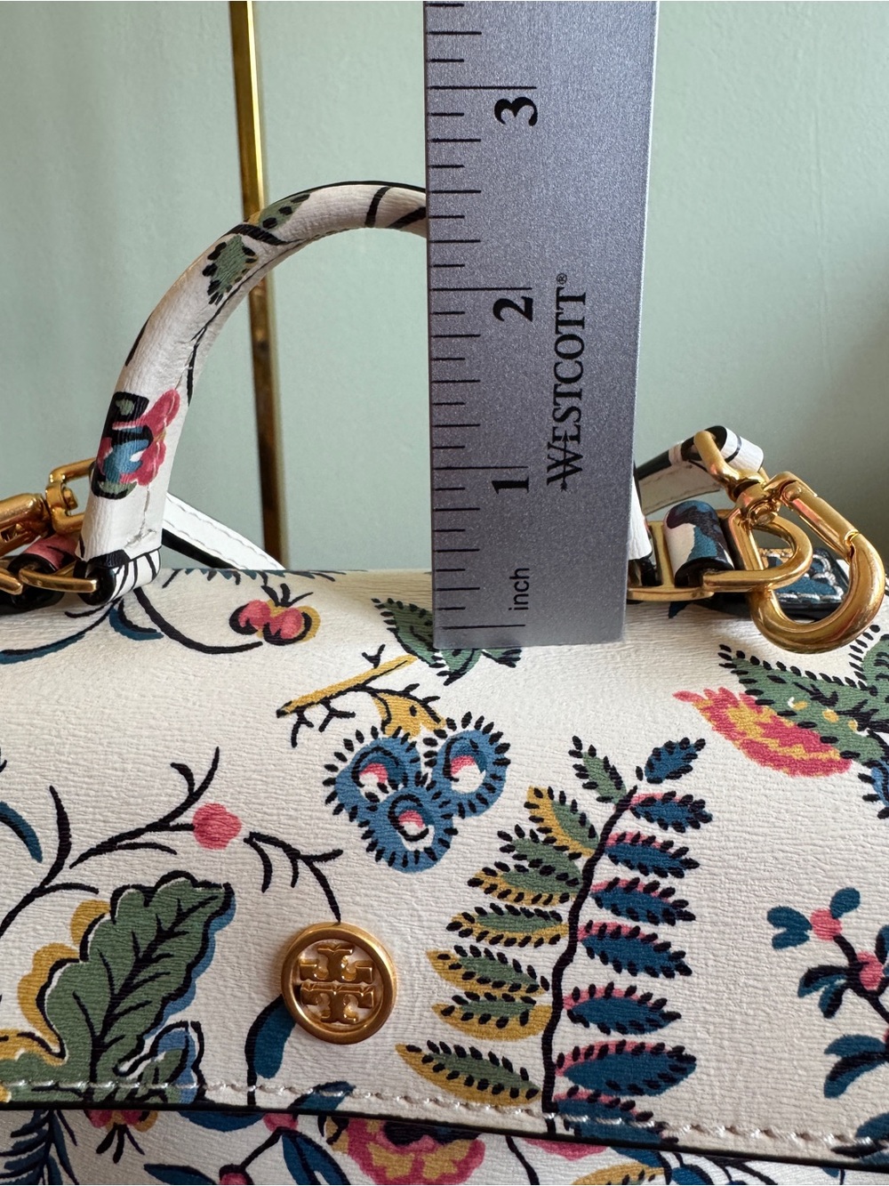Tory Burch White Floral Mini Satchel with Dustbag - Picture 5 of 9